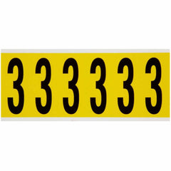 BRADY Brady 3450-3 Repositionable Number Label 3.5 H x 1.5 W in (Card of 6)