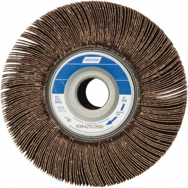 NORTON Norton 63642502696 Flap Wheel 80 Grit 6x3 in Aluminum Oxide