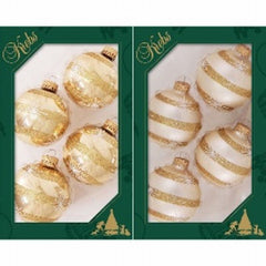 GERSON Gerson CBK900009A Glass Ball Ornament Set 4 Piece