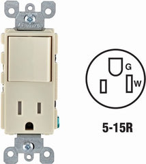LEVITON Leviton R67-T5625-0TS 15A Switch Outlet Combo Nema 5-15R