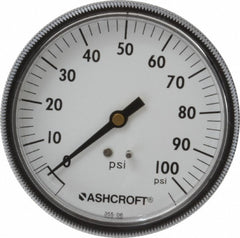 ASHCROFT Ashcroft 662876143030 Pressure Gauge 0-100 Psi 3.5 in