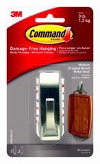 3M 3M Company MR02-BN-ES Medium Brushed Nickel Metal Hook