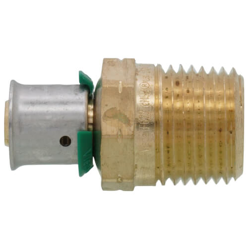 VIEGA Viega 90506 PureFlow PEX Press Adapter, 3/8 inch x 1/2 inch, Press x MPT, Zero Lead Bronze