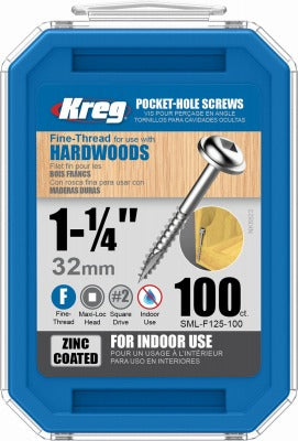 KREG Kreg Tool Company SML-F125 - 100 Fine Pocket Hole Screws