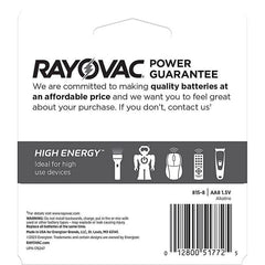 RAYOVAC Rayovac 815-8K High Energy AA Alkaline Battery 1.5 V (8 Pack) 8158K