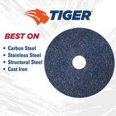 Weiler 59732 Coated Zirconium Fiber Disc 36 Grit 4 1/2 in Diameter 7/8 in Center Hole
