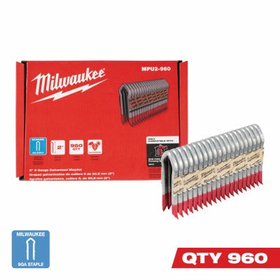 MILWAUKEE Milwaukee MPU2-960 2in 9GA Galv Fence Staples 960-count