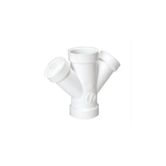 MUEL 05847 PVC DWV Reducing Double Wye, 2 x 2 x 1-1/2 x 1-1/2 Inch