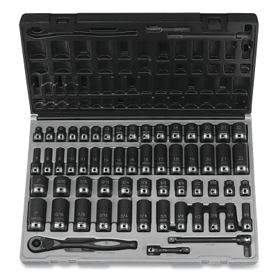 GREY PNEUMATIC Grey Pneumatic 81259CRD Duo-Socket Impact Socket Set 3/8 in Dr 59 Pc