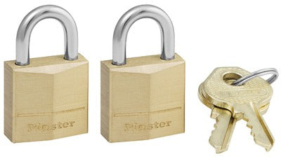 MASTER LOCK Master Lock Co 120-T Solid Brass Padlock Keyed Alike 2 Pack