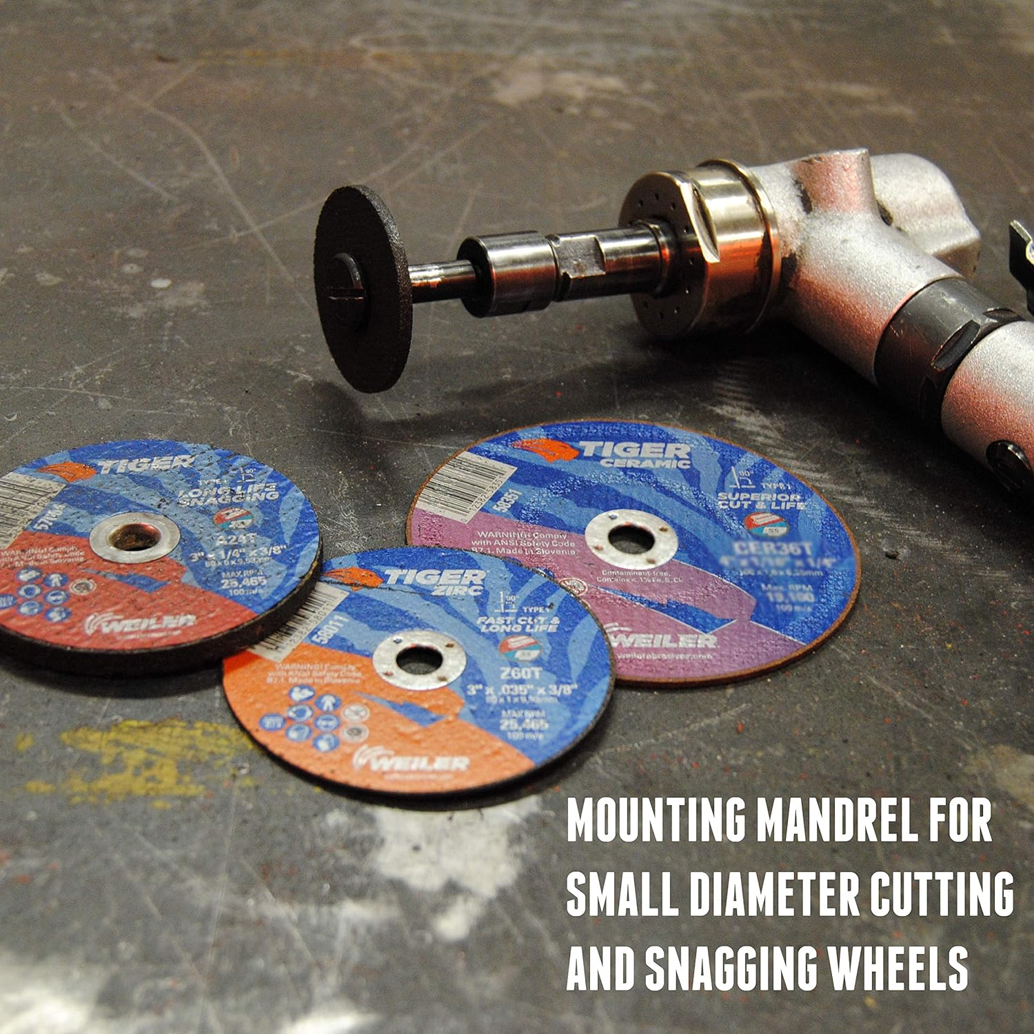 WEILER Weiler 56490 Mounting Mandrel For Cut-Off Wheels 3/8 in Arbor Hole 1/4 in Stem
