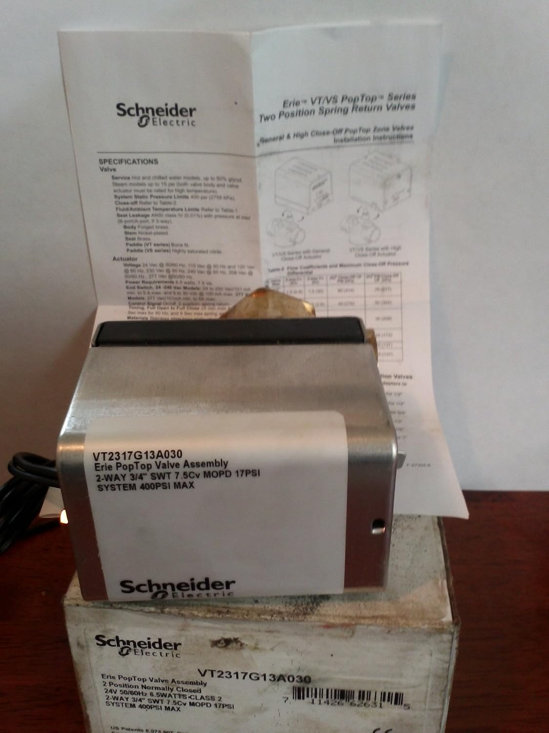 SCHNEIDER ELECTRIC VT2317G13A030 ZONE VALVES