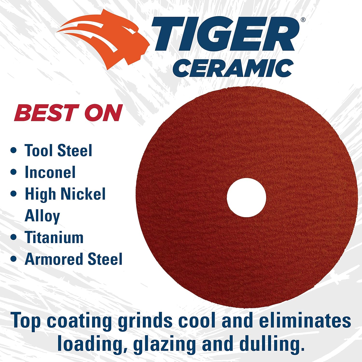 WEILER Weiler 69860 Tiger Ceramic Resin Fiber Grinding Disc 5 Diameter 60 Grit 25 Pack