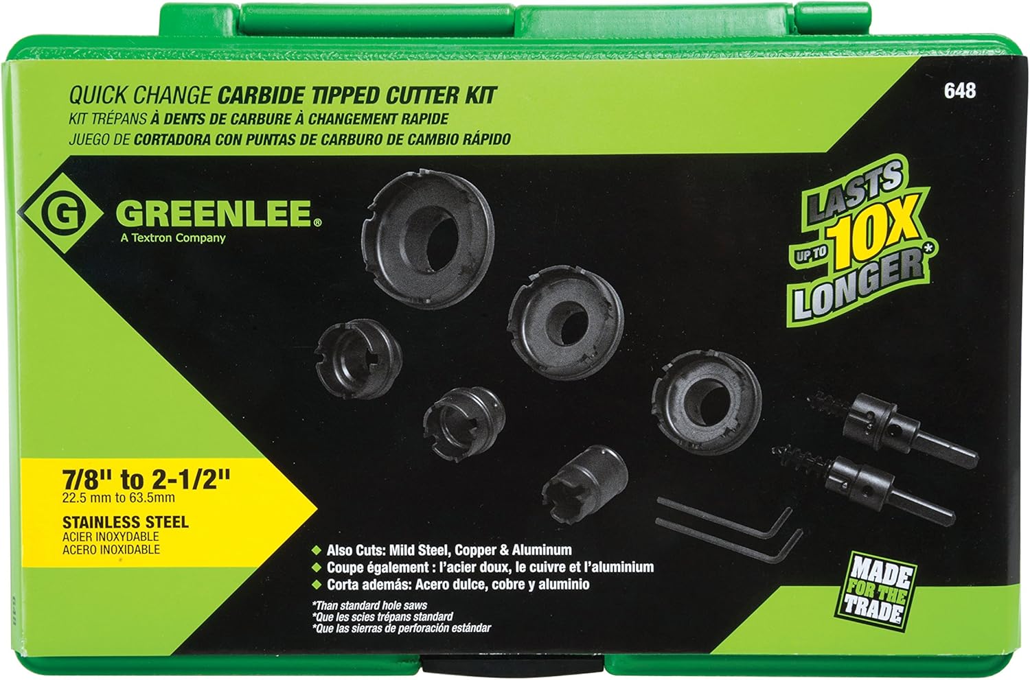 GREENLEE Greenlee 648 Carbide Cutter Quick Change 9-Piece