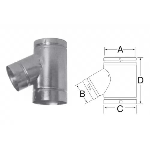 M&G DURAVENT M and G DuraVent 6BVY34 B-Vent Wye (6 inches x 3 inches x 4 inches)