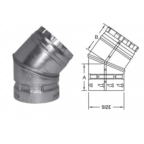 M&G DURAVENT M G Duravent 10BVL45 B-Vent 45-Degree Adjustable Elbow (10 inch)