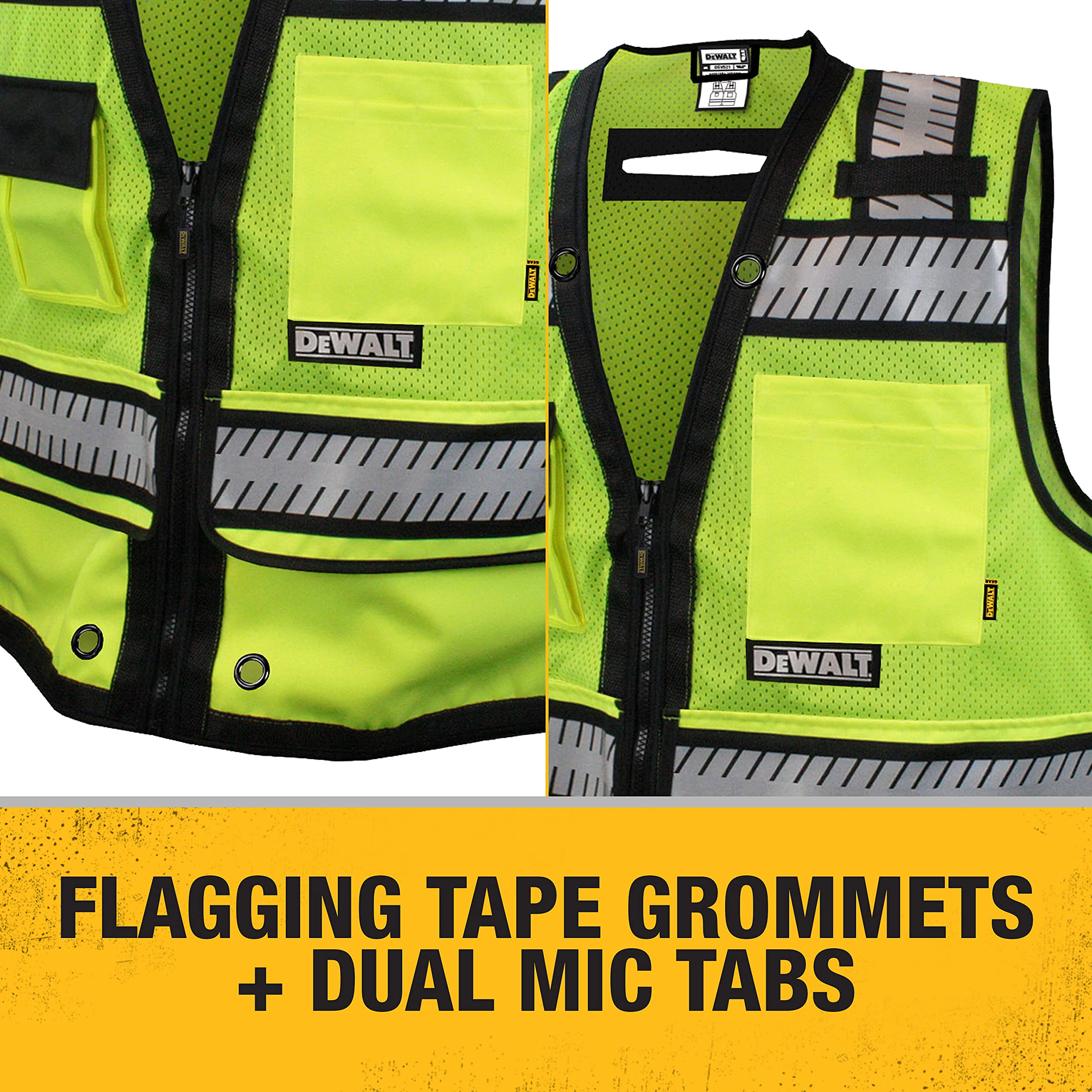 DEWALT Dewalt DSV521-XL Class 2 Heavy Duty Surveyor Vest X-Large Hi-Vis Green