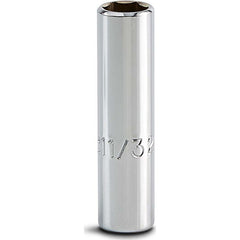 PROTO Proto J4711L Deep Hand Socket 11/32 in 6-point 1/4 in Drive