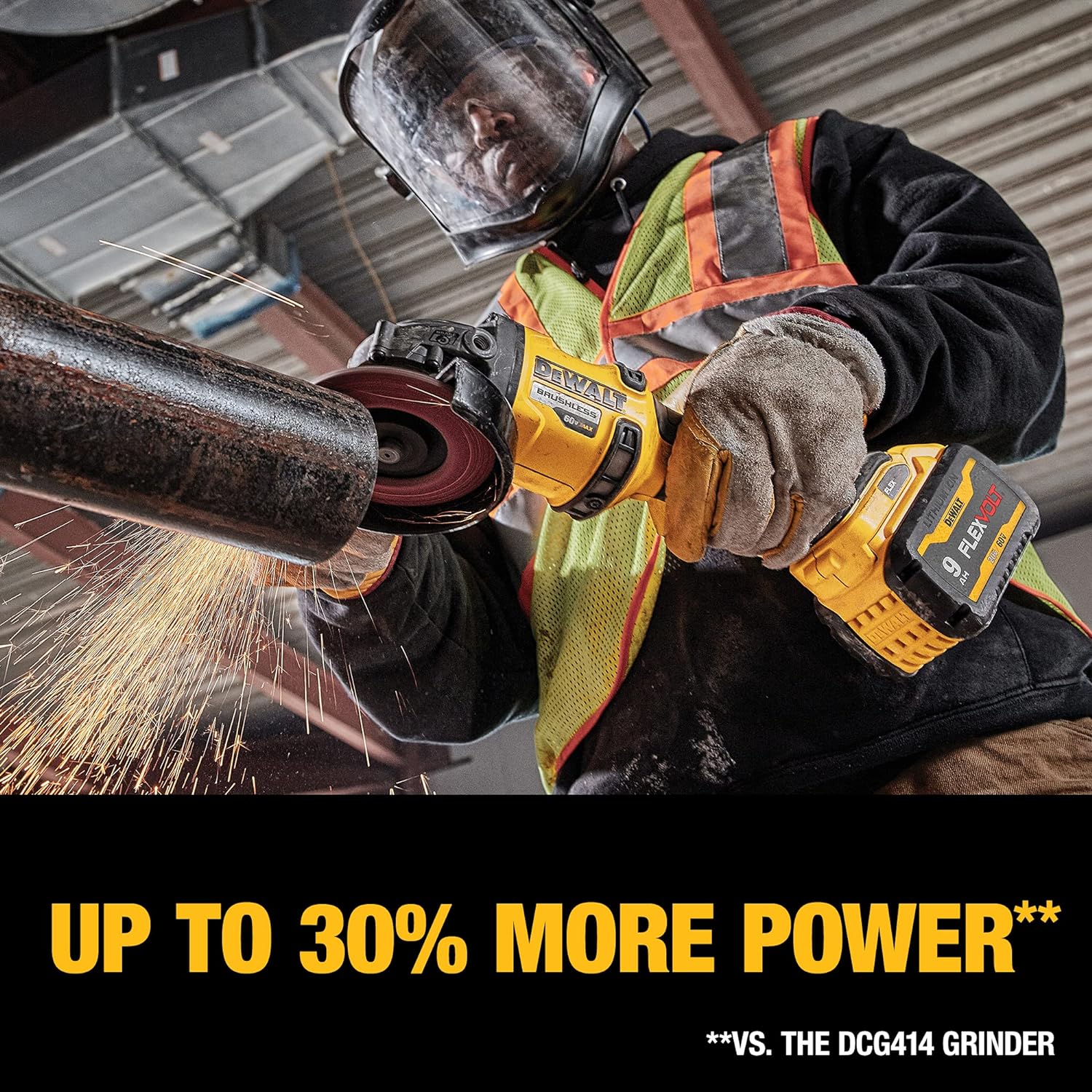 DEWALT DEWALT DCG418X2 FLEXVOLT 60V MAX Angle Grinder with Kickback Brake Kit 4-1/2 to 6 Inches