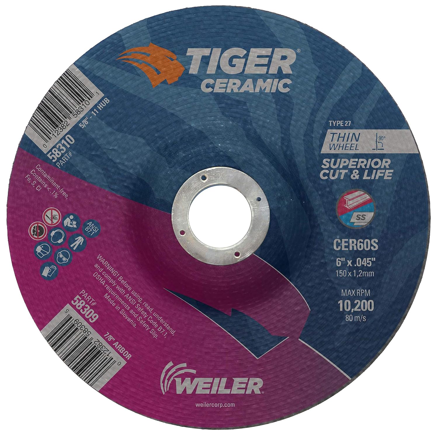 WEILER 58309 GRINDING & CUT OFF WHEELS