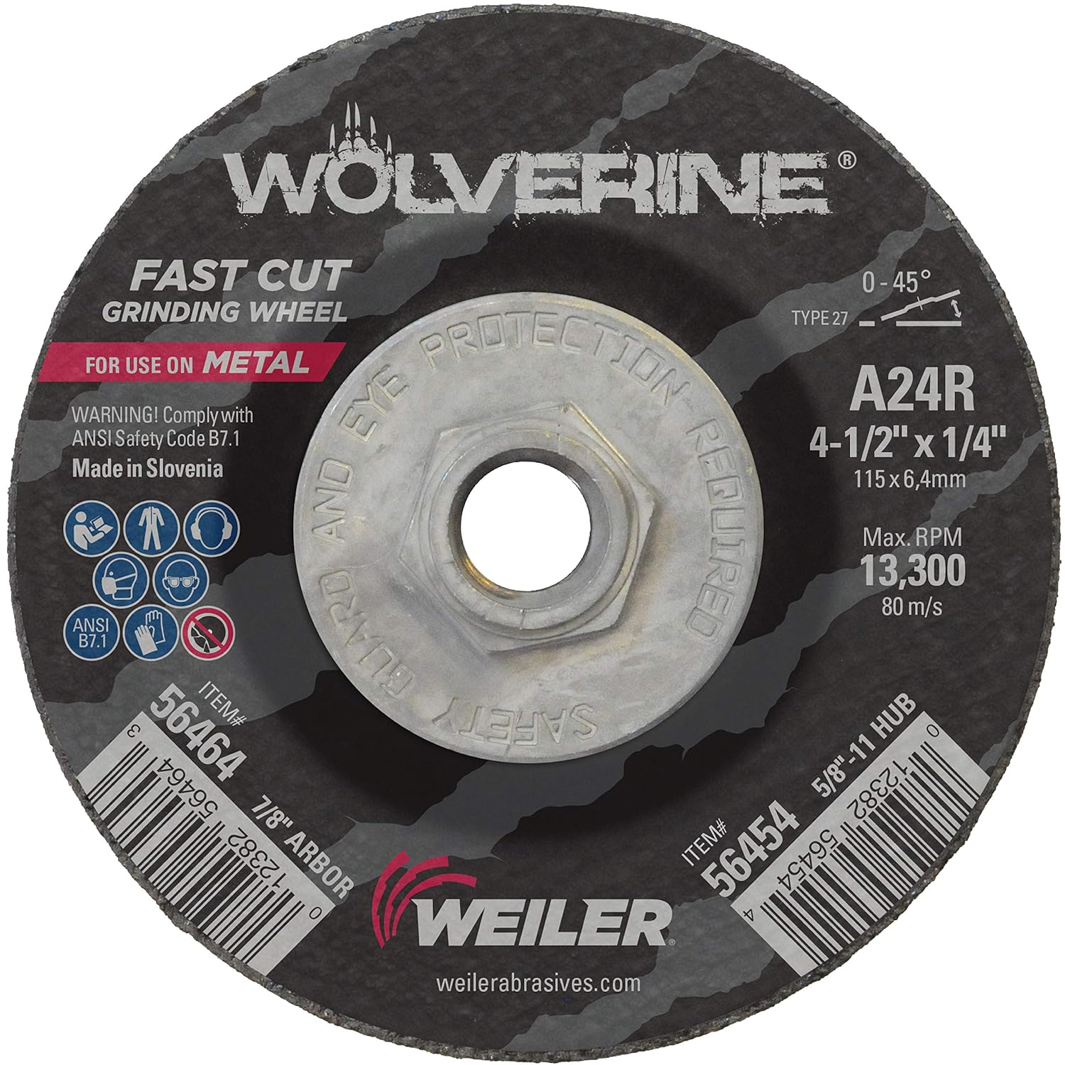 WEILER 56454 GRINDING & CUT OFF WHEELS