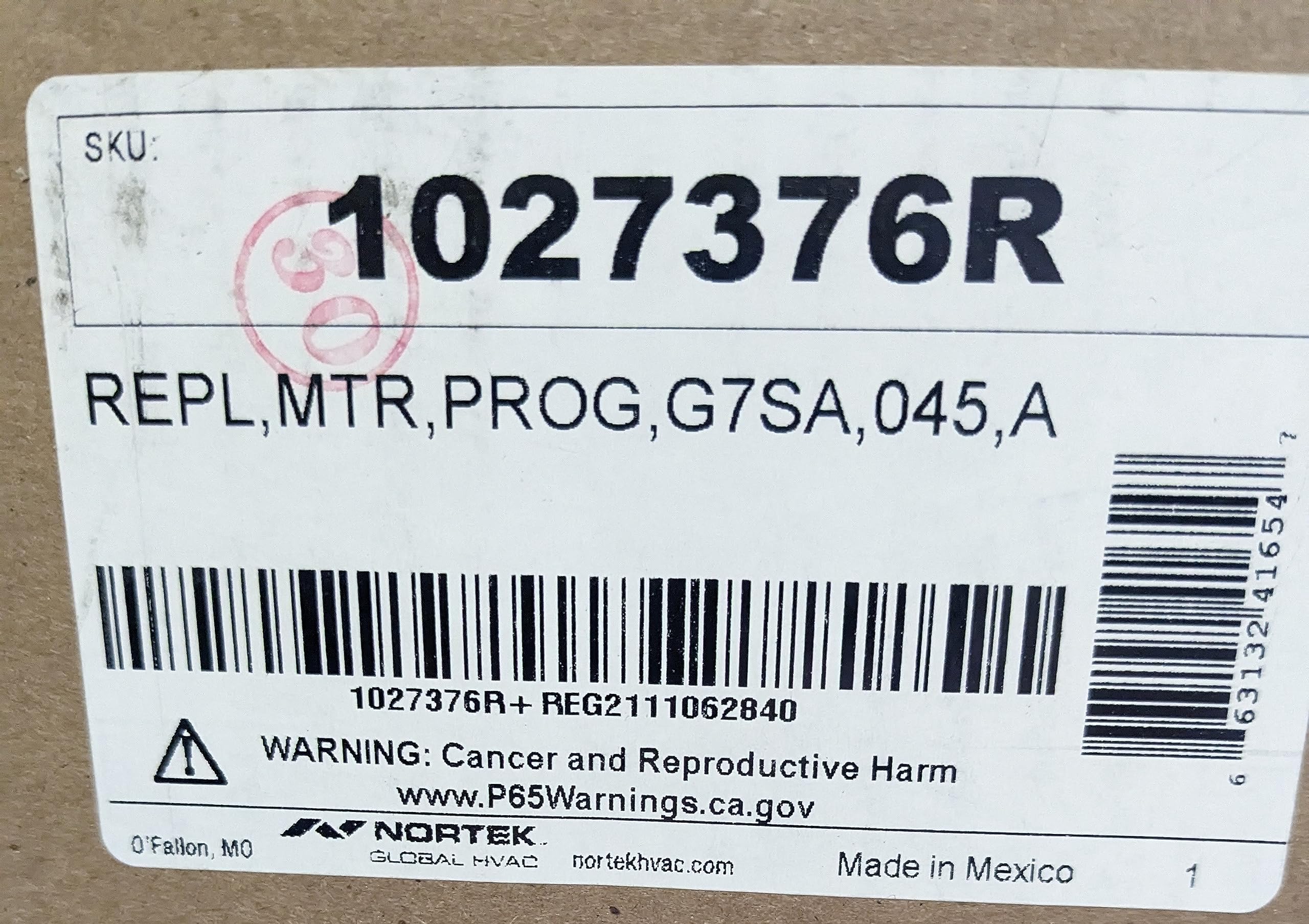 NORDYNE 1027376R PROGRAMMED ECM MOTORS