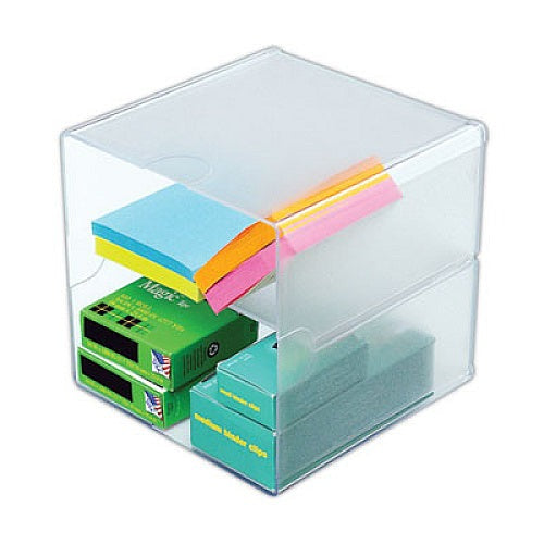 DEFLECTO Deflecto DEF350701 Stackable Cube Organizer 6 x 6 x 6 (2 Compartments)
