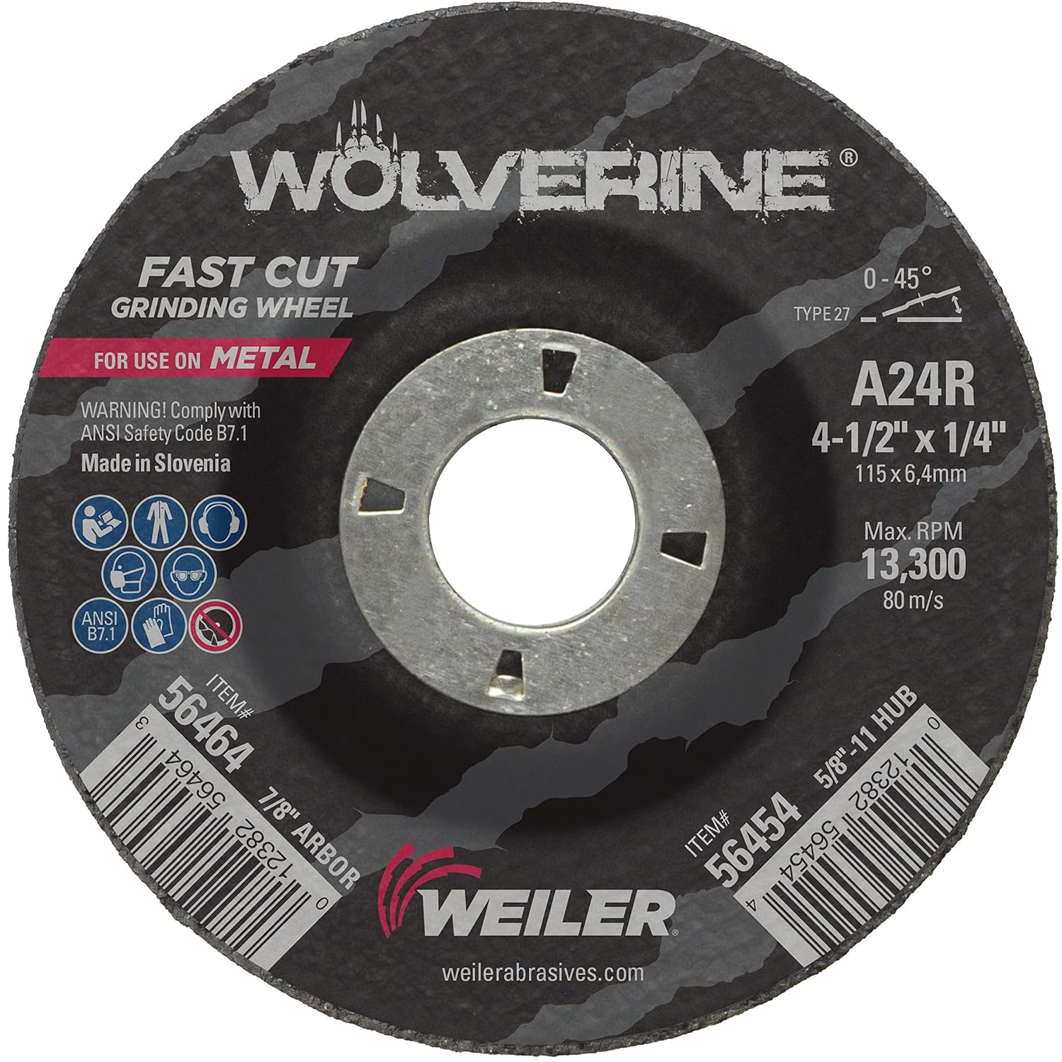 WEILER 56464 GRINDING & CUT OFF WHEELS