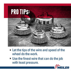 Weiler 13245P Crimped Wire Cup Brush Steel 3 Dia. Pack of 5