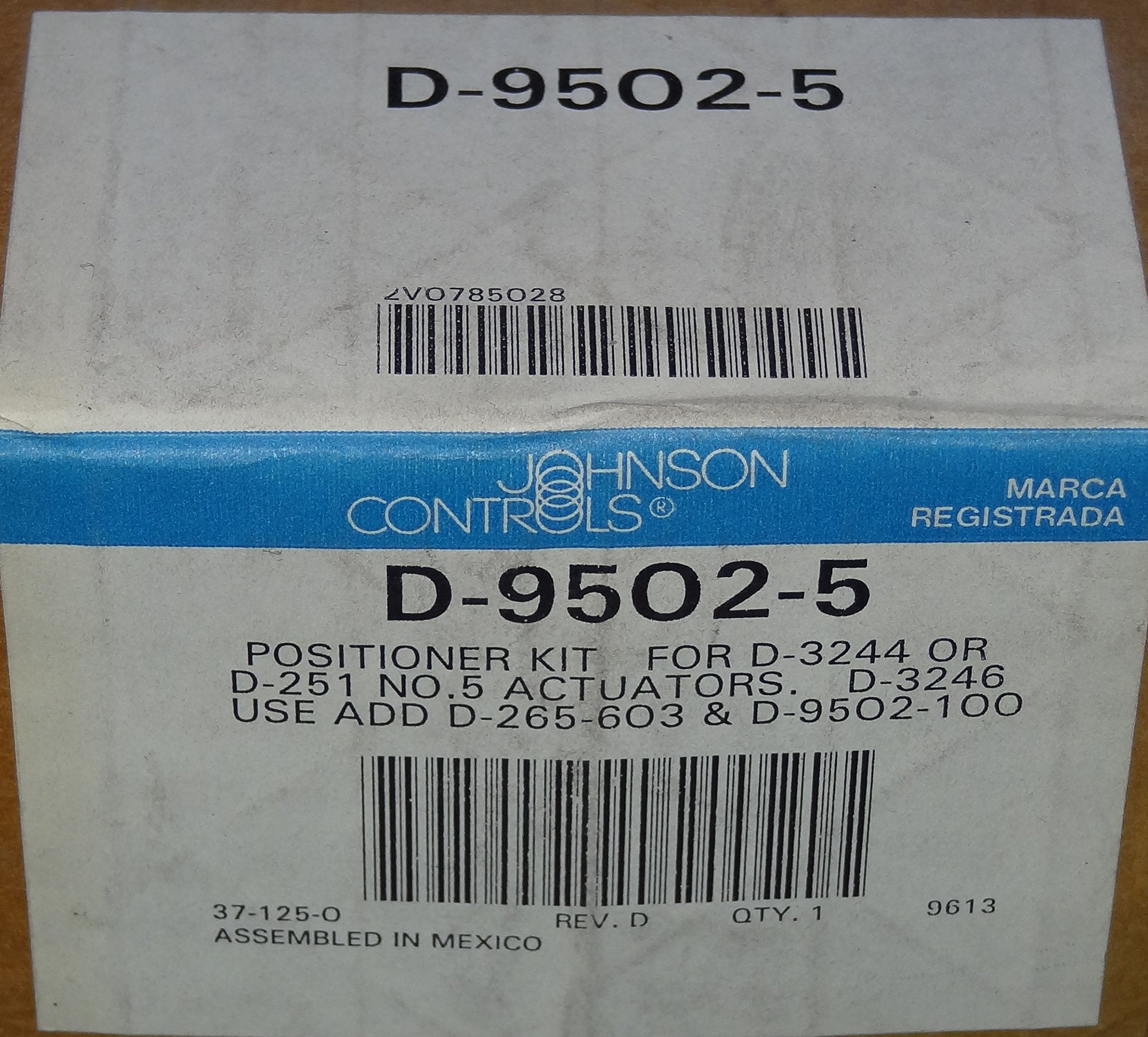 JOHNSON CONTROLS Johnson Controls D-9502-5 Pneumatic Damper Actuator Positioner