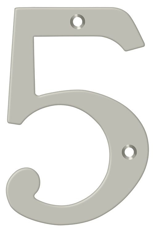 DELTANA Deltana RN6-5U15 6 Inch Solid Brass House Number Satin Nickel