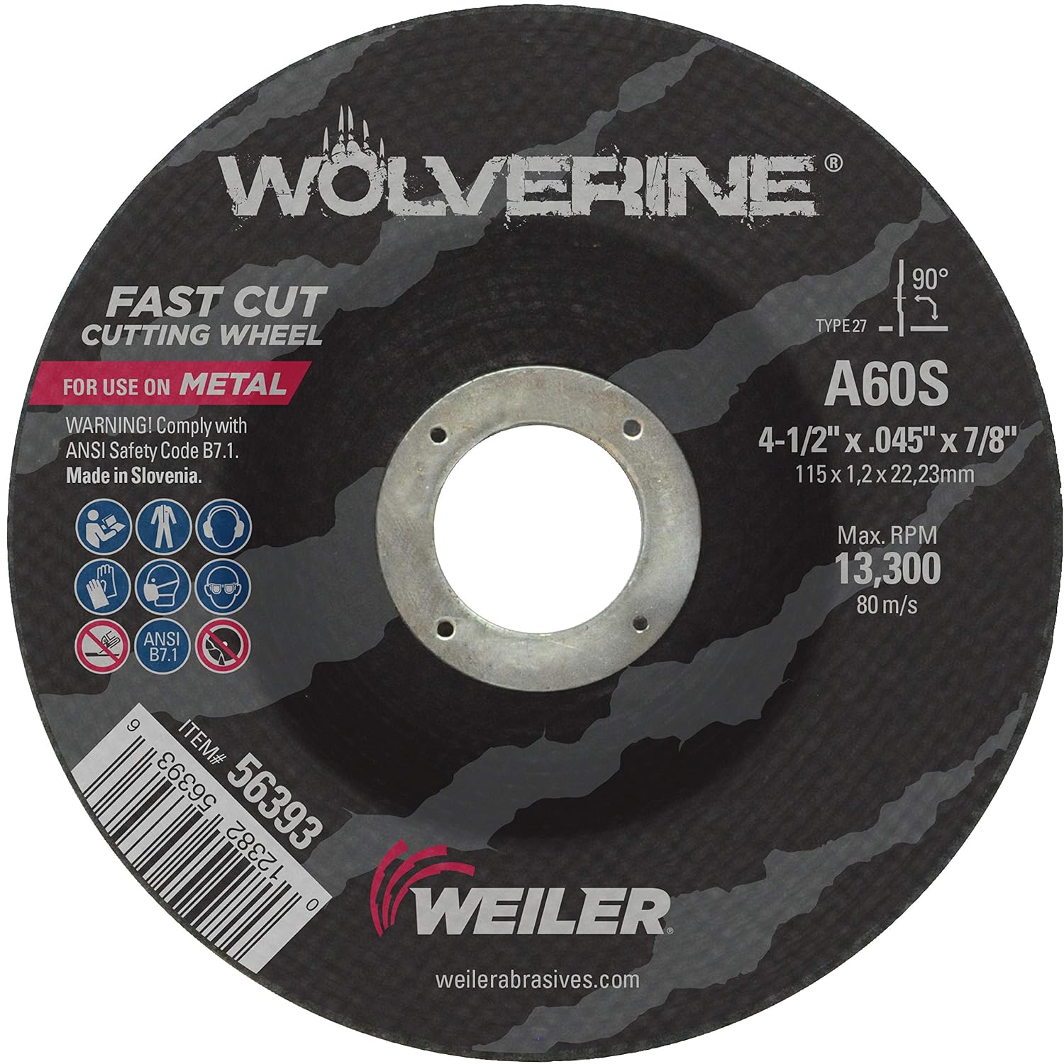 WEILER 56393 GRINDING & CUT OFF WHEELS