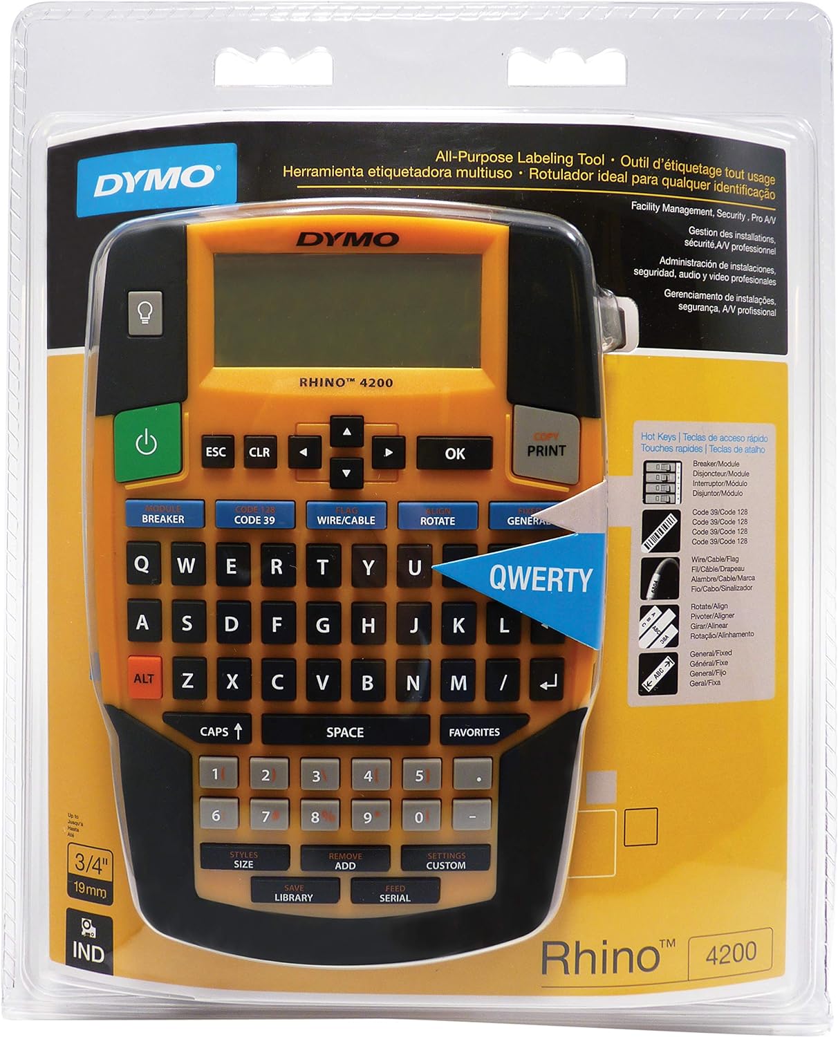 DYMO DYMO 1801611 Rhino 4200 Label Maker (6 AA Batteries Required)
