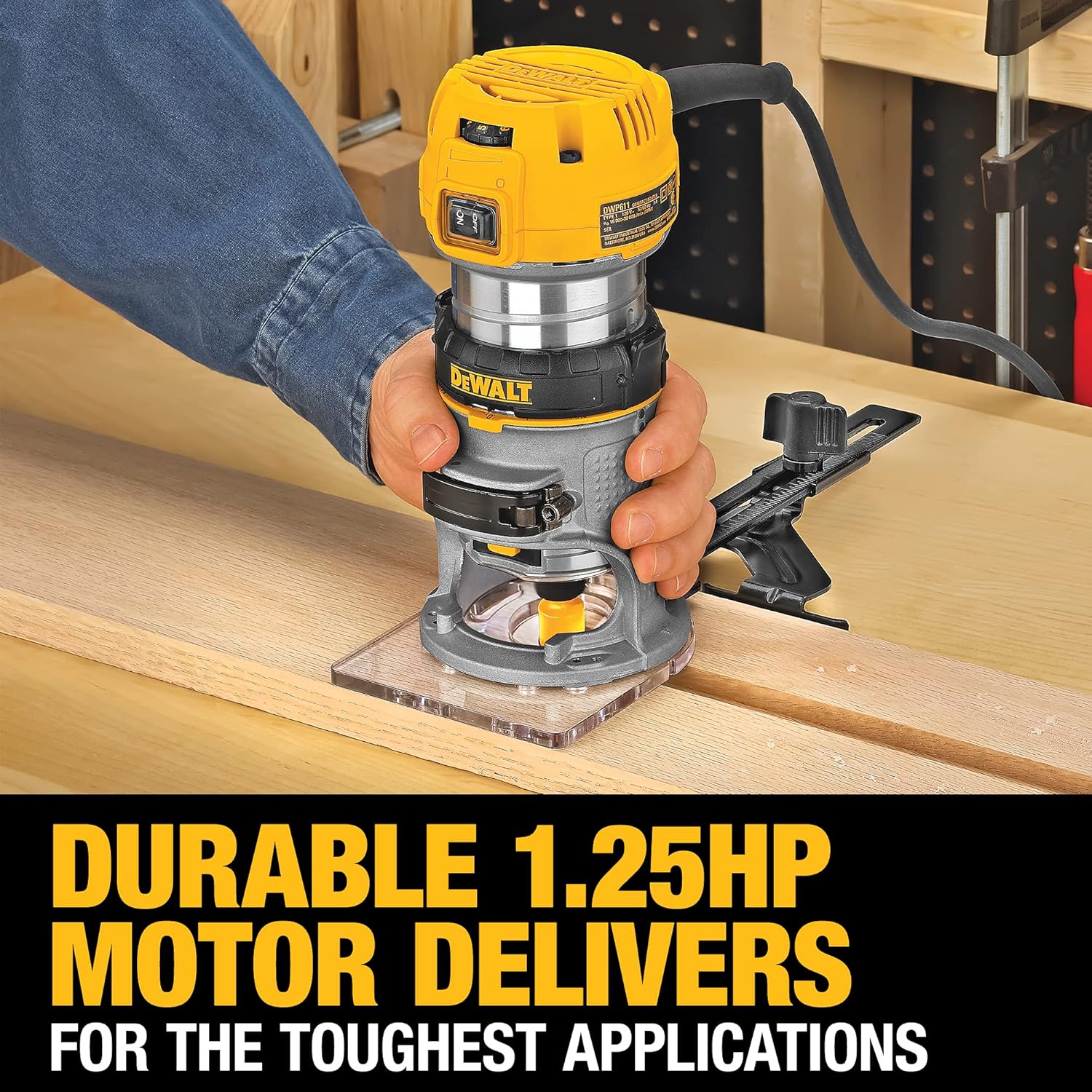 DEWALT DEWALT DWP611 Router, 1-1/4 HP, 11-Amp, Variable Speed Trigger, Corded