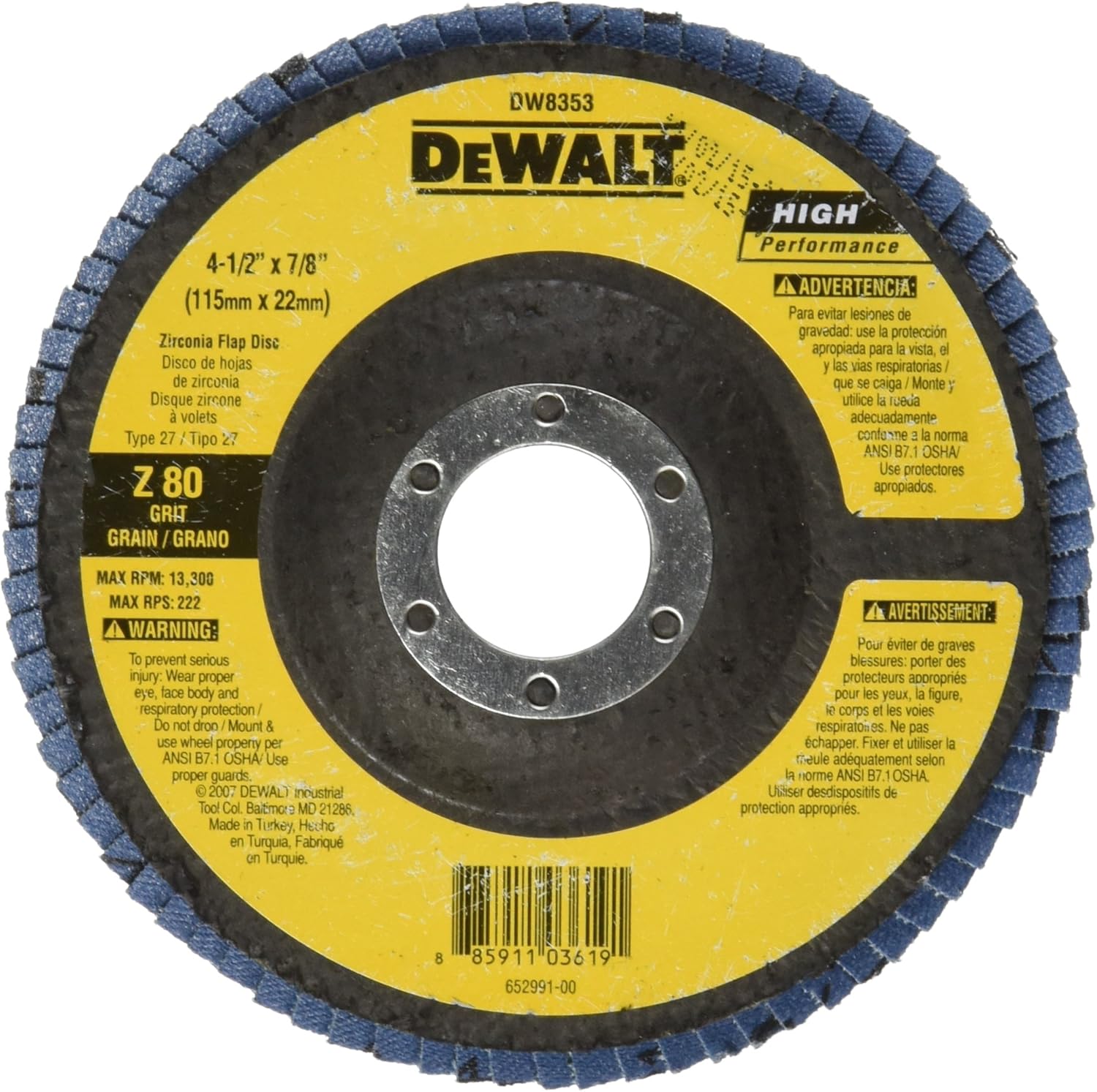 DEWALT DW8353 ABRASIVES, FILES, & CHISELS