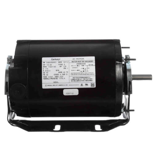 CENTURY MOTORS CENTURY MOTORS 925AL Split Phase Belted Drive Ball Bearing Motor 1/3;.9hp 115V 1725/1140 Rev