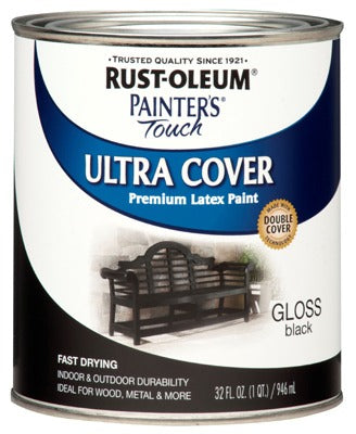 RUST-OLEUM Rust-oleum 1979-502 Gloss Black Latex Paint 1 Quart