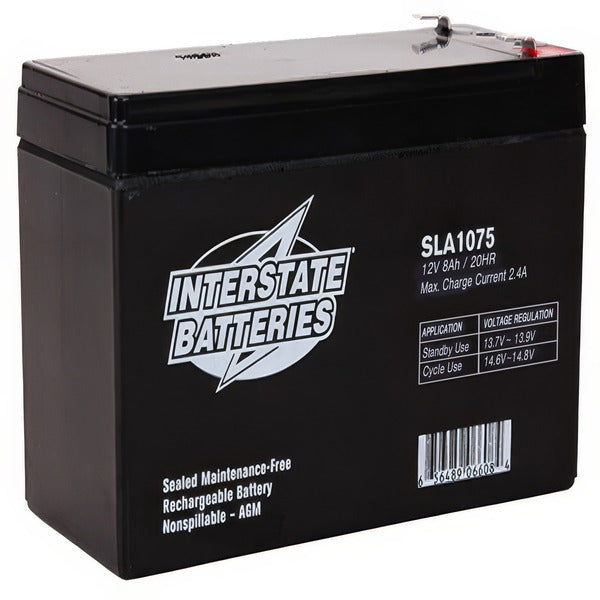 INTERSTATE BATTERIES Interstate Batteries SLA1075 AGM Battery 12V 8Ah (F1 Terminal) PS-1270