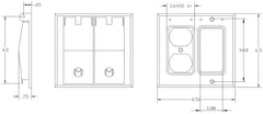 MULBERRY METAL PRODUCTS Mulberry 30472 Self-Closing Weatherproof Combination Cover (2-Gang 1 GFCI/1 Duplex) 30472