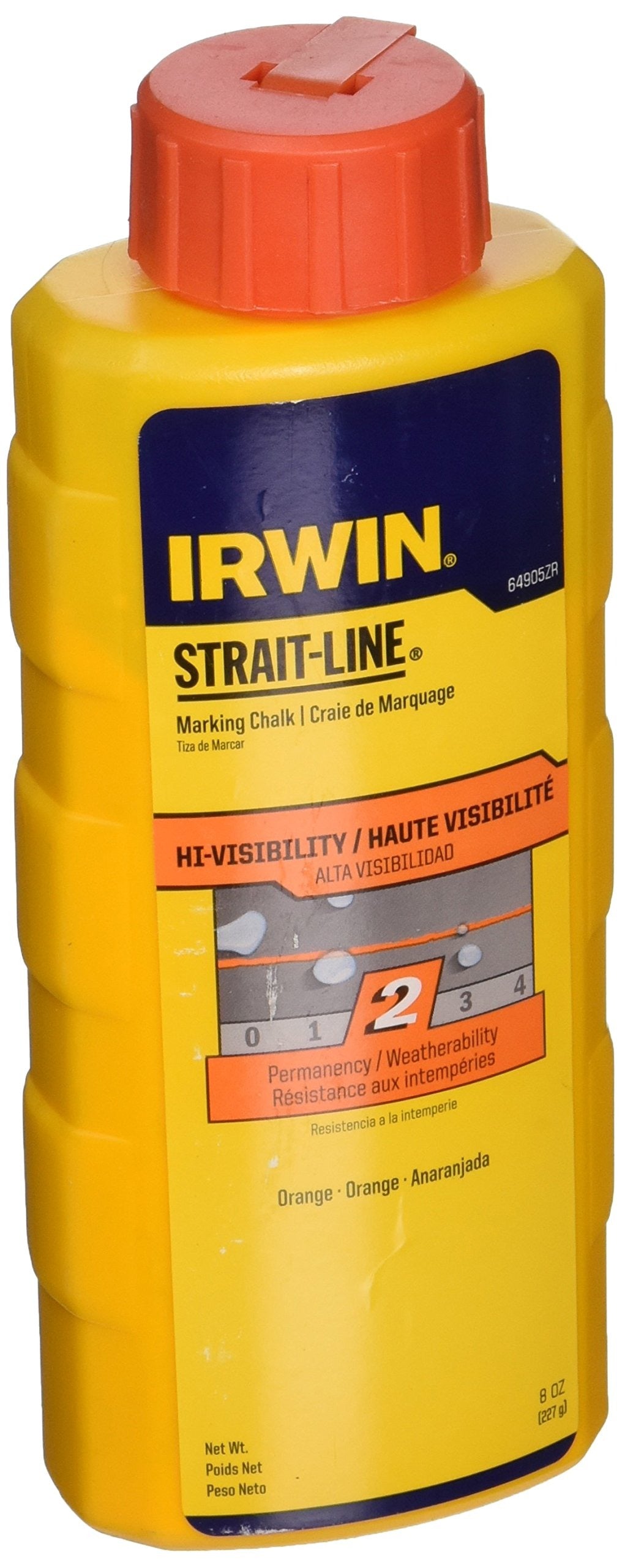IRWIN Irwin 64905ZR Strait-Line Hi-Visibility Marking Chalk 8 oz (Pack of 1) 64905