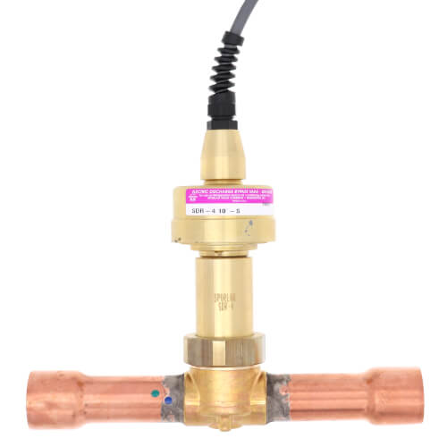 SPORLAN Sporlan 930001 SDR-4 1-1/8 ODF Straight Through Electronic Discharge Bypass Valve with 10 Ft Cable