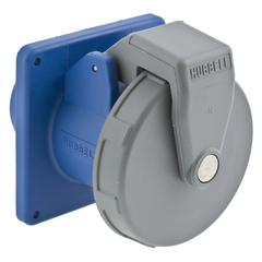Hubbell Wiring Device-Kellems HBL330R6W 30 Amp 250 Volt 2-Pole 3-Wire Watertight IEC Pin and Sleeve Receptacle