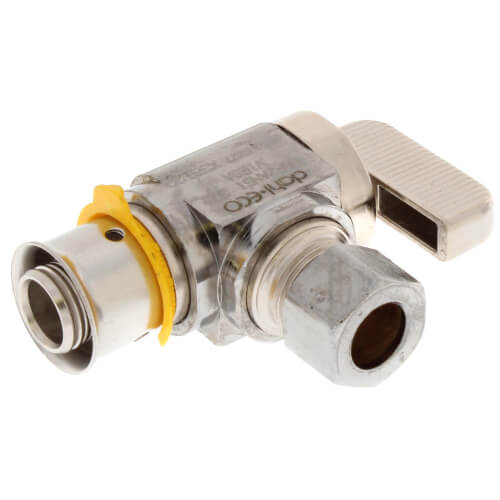 VIEGA Viega 93511 PureFlow Angle Stop Valve Brass Polished Chrome 1/2 x 1/4 inch