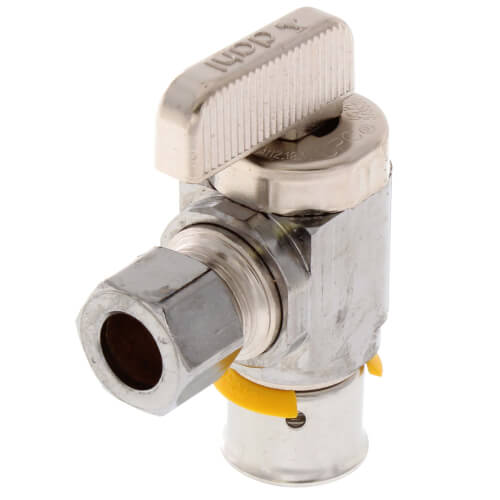 VIEGA Viega 93511 PureFlow Angle Stop Valve Brass Polished Chrome 1/2 x 1/4 inch