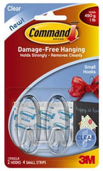 3M 3M Company 17092CLR-ES Clear Small Adhesive Hook 2 Pack