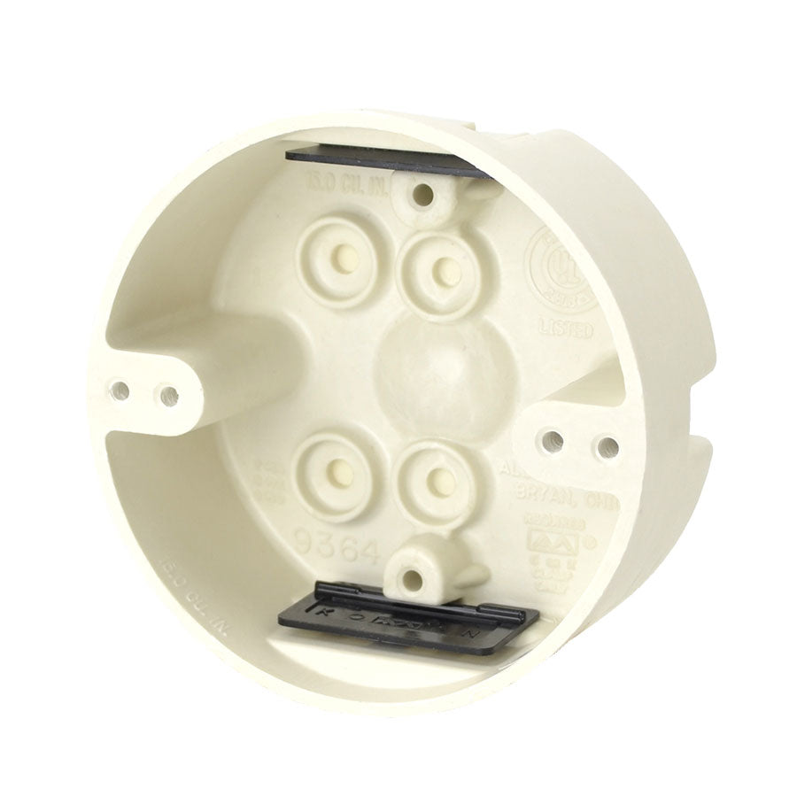 ALLIED MOULDED PRODUCTS Allied Moulded Products 9364-K 4 inches dia. Round Fixture Support Box for Use with Nonmetallic Sheathed Cable