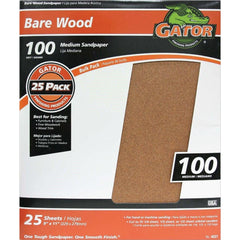 GATOR Gator 4227 Bare Wood 100 Grit Medium Sandpaper (9 in x 11 in / 25-Pack)