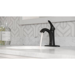 Pfister LG42-WR0B Weller Single Handle Monoblock Bathroom Sink Faucet in Matte Black