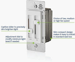 LEVITON Leviton R02-066DF-00W Fan Control Dimmer Switch White