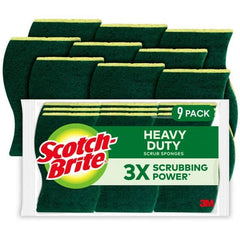 3M 3M MMM4295 Scotch-Brite Heavy-Duty Scrub Sponges 2.8 in x 4.5 in (9 Pack)
